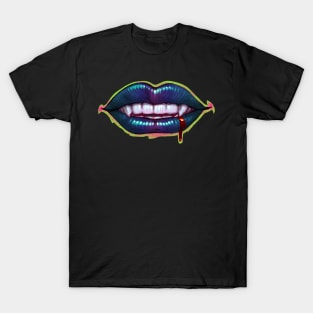 Halloween Vampire Mouth Dark T-Shirt